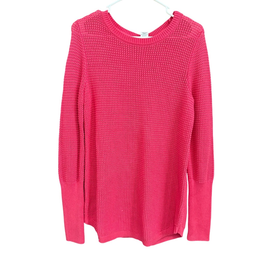 MAX STUDIO Pink Knit Button Back Pullover Sweater Lightweight Size L‎